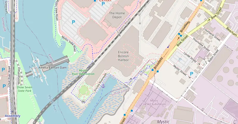 Carte de Encore Boston Harbor avec les hôtels à proximité