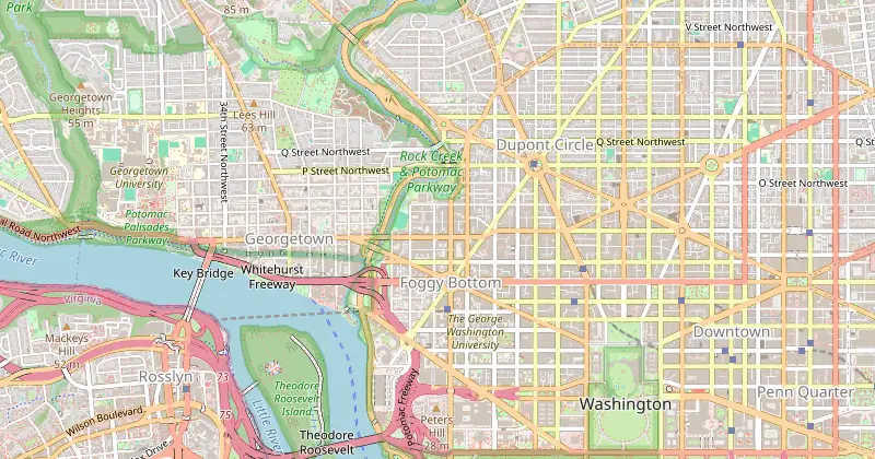 Carte de Park Hyatt Washington avec les hôtels à proximité