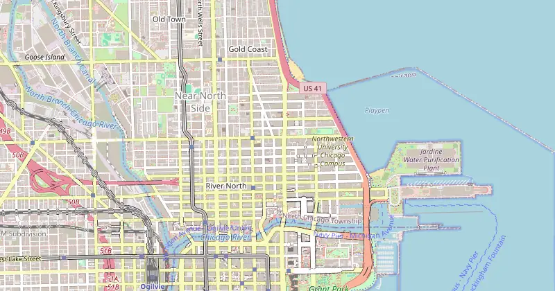 Carte de The Peninsula Chicago avec les hôtels à proximité
