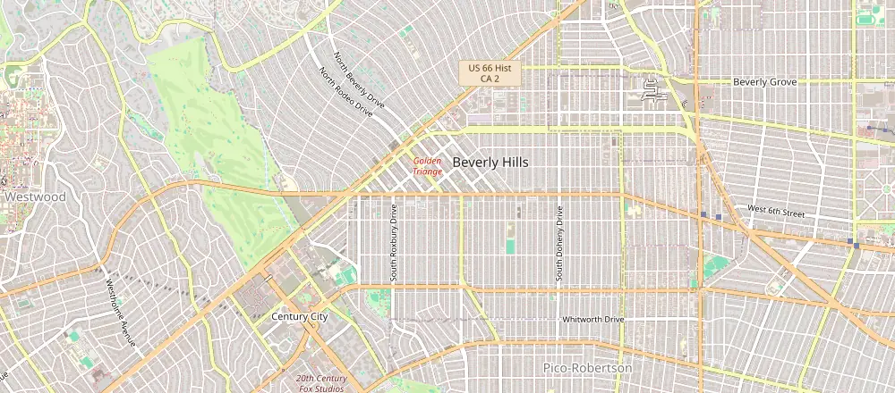 Carte de Los Angeles avec les hôtels à proximité